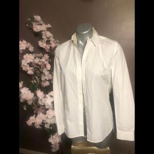 Shirt top blouse lace button down